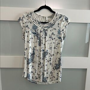 Daniel Rainn Blue and White Floral Blouse
